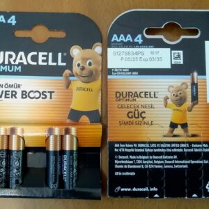 باطری آلکالین دوراسل نیم قلمی بلژیک اوپتیمDURACELL   AAA4    OPTIMUM